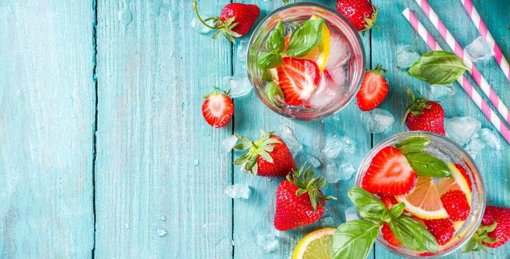 Strawberry, basil and lemon