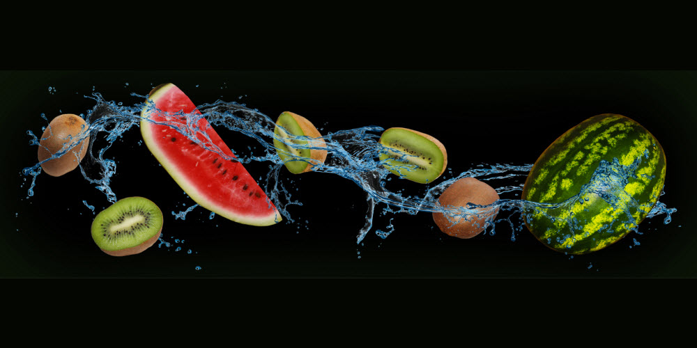 Watermelon, kiwi and lime