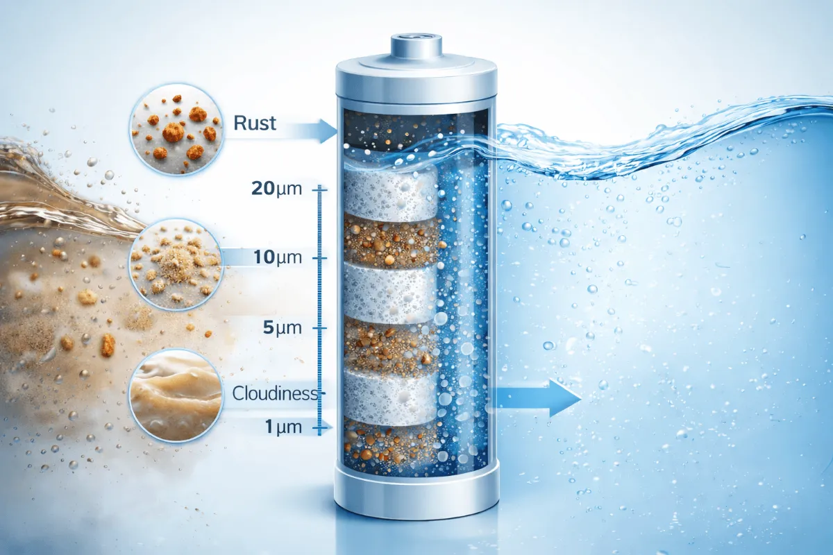 Micron ratings for water filtration
